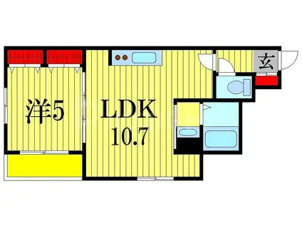 クレスト・ソナ(1LDK/5階)の間取り写真