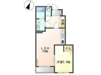 メビウス 103(1LDK/1階)の間取り写真