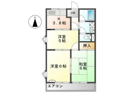 ファーブルランド21(3K/1階)の間取り写真