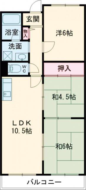 フローラル生駒(3LDK/1階)の間取り写真