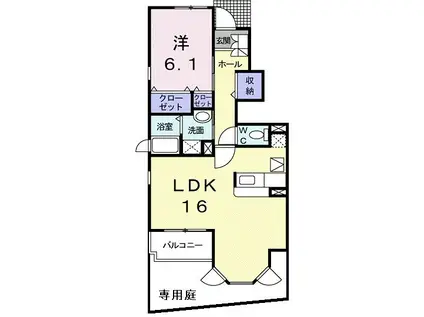 フォーリスト ベル(2LDK/1階)の間取り写真