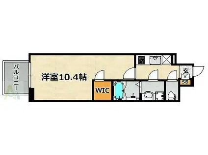 ユニバーサルANNEX(1K/7階)の間取り写真