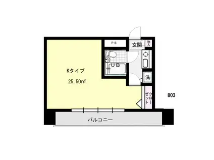 QUEENS ACADEMIA(1K/8階)の間取り写真