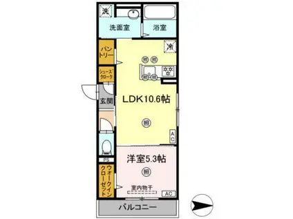 ラルゴ スターダスト(1LDK/3階)の間取り写真