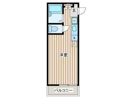 ソレイユ国立(ワンルーム/2階)の間取り写真