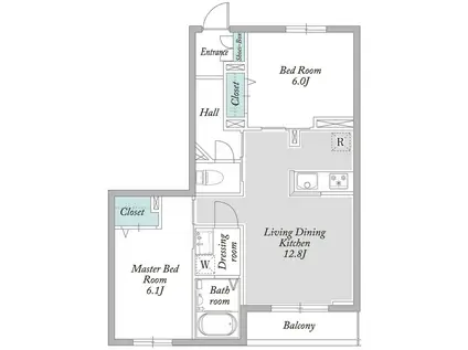 BEREO狛江(2LDK/2階)の間取り写真