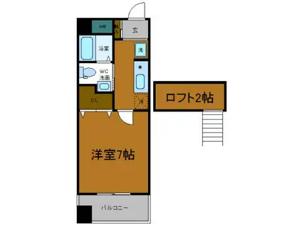 W.O.B FUKUSIMA(1K/5階)の間取り写真