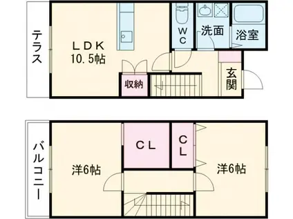 RSRESIDENCE黒崎南(2LDK/1階)の間取り写真