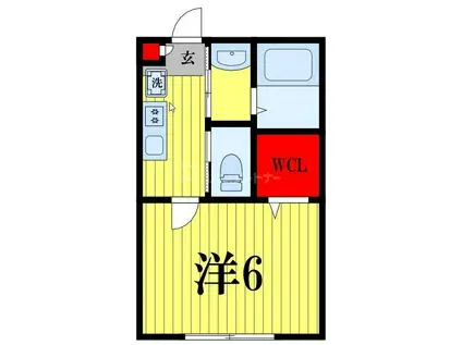 習志野市実籾共同計画(1K/1階)の間取り写真