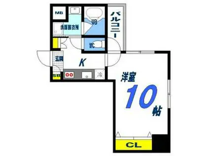 FK BLD(1K/8階)の間取り写真