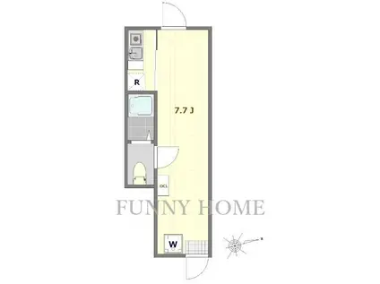 サザンロード芦花公園(ワンルーム/1階)の間取り写真