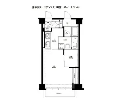 秀和洗足レジデンス(1SLDK/2階)の間取り写真