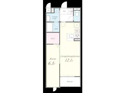 リトルロックス(1LDK/2階)の間取り写真