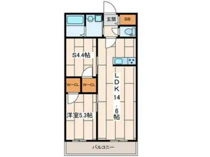 グリーングレイス(1SLDK/2階)の間取り写真