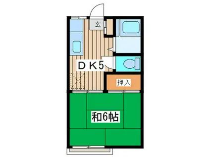 コナテラス(1DK/2階)の間取り写真