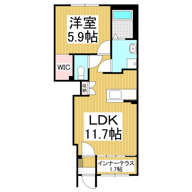 アイリス(1LDK/1階)の間取り写真