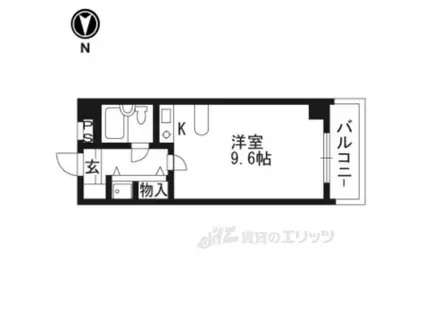 DETOM-1烏丸五条(1DK/4階)の間取り写真