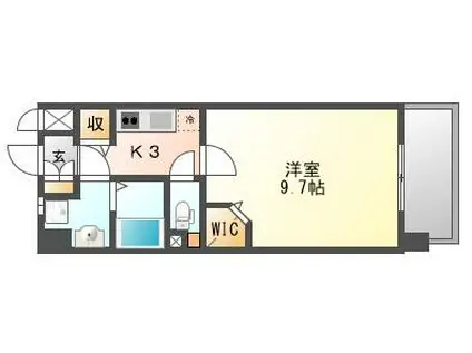コンフォート東白島(1K/7階)の間取り写真