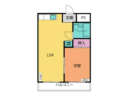 シティハイファイブ(1LDK/5階)の間取り写真