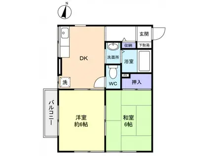 アーバンライフ(2DK/2階)の間取り写真