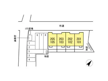 フォレストII(1LDK/1階)の間取り写真