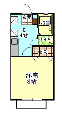 レイコート(1K/2階)の間取り写真