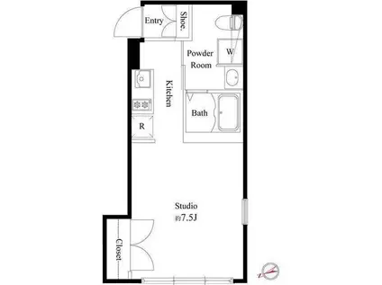 LA PERLA OGIKUBO(ワンルーム/3階)の間取り写真