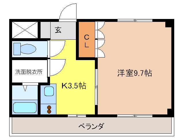 プレサス(1K/2階)の間取り写真