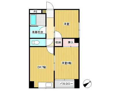 碧マンション(2DK/3階)の間取り写真