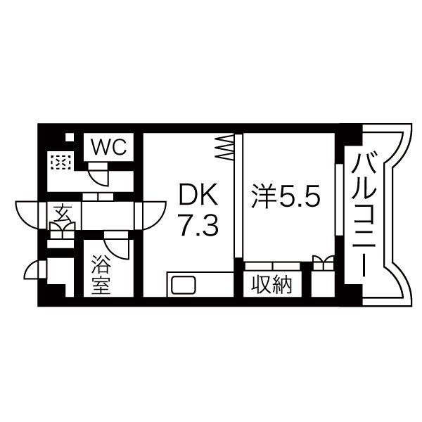 プレサント小樽稲穂(1LDK/2階)の間取り写真
