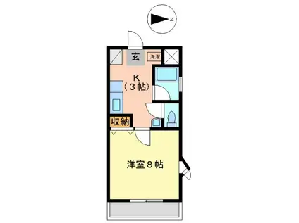 レジデンス田町(1K/2階)の間取り写真