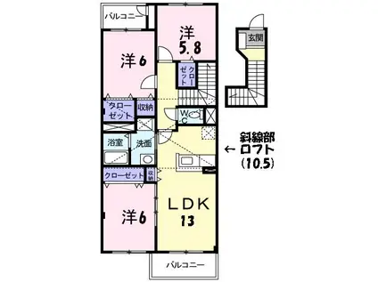 サンセール・エタン(3LDK/2階)の間取り写真