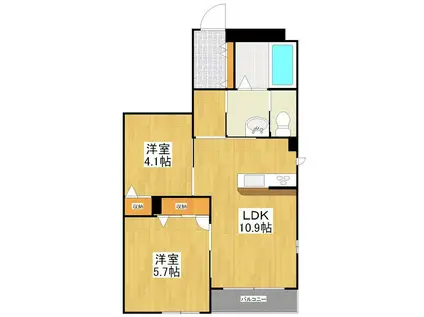 サニーヒルズ(2LDK/1階)の間取り写真