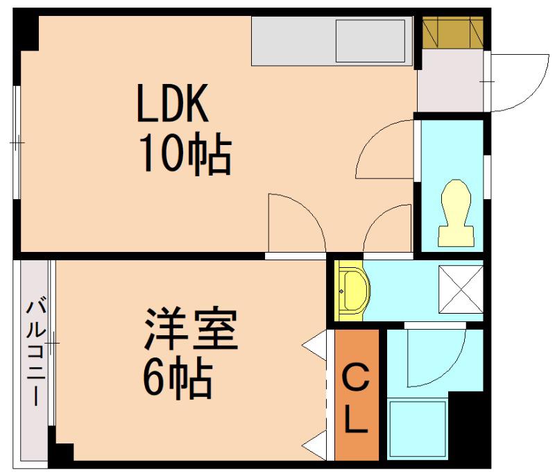シャトレ南公園(1LDK/2階)の間取り写真