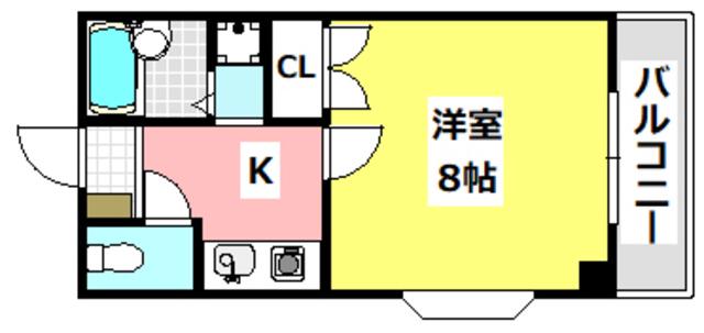 NKハイツ(1K/2階)の間取り写真