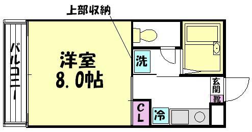 小田急小田原線 東海大学前駅 徒歩12分 2階建 築24年(1K/1階)の間取り写真