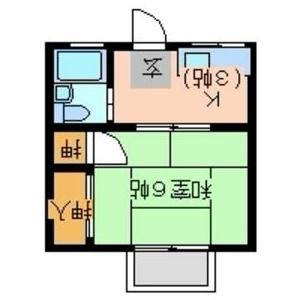 ハイツヤマザキ(1K/2階)の間取り写真