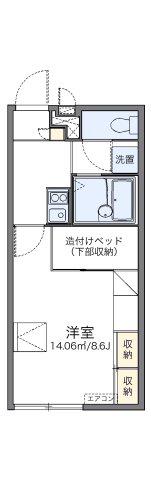 レオパレス俵口ヒルズ(1K/1階)の間取り写真
