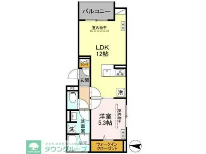 フリシュ深見(1LDK/2階)の間取り写真