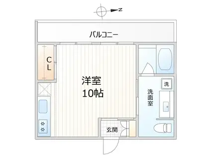 グレイスハイム(ワンルーム/1階)の間取り写真