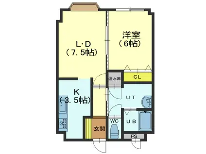 カーサフィオーレ(1LDK/2階)の間取り写真