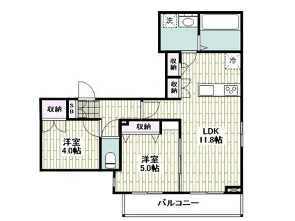 雪ノ下1丁目メゾン(2LDK/2階)の間取り写真