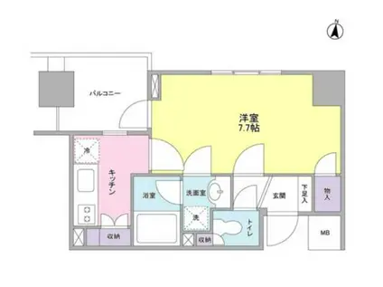 KS新中野(1K/4階)の間取り写真