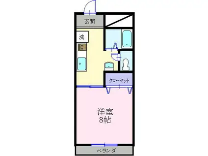 アースウエル(1K/3階)の間取り写真