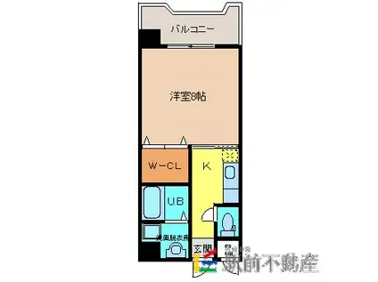 ARK鳥栖(1K/3階)の間取り写真