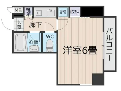 トーカンキャステール交通局前(1K/6階)の間取り写真