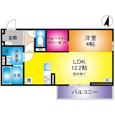 SOPHIA II A(1LDK/2階)の間取り写真