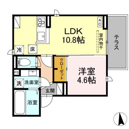 D-ROOM平和(1LDK/1階)の間取り写真
