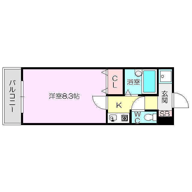 セブンハイツ(1K/2階)の間取り写真