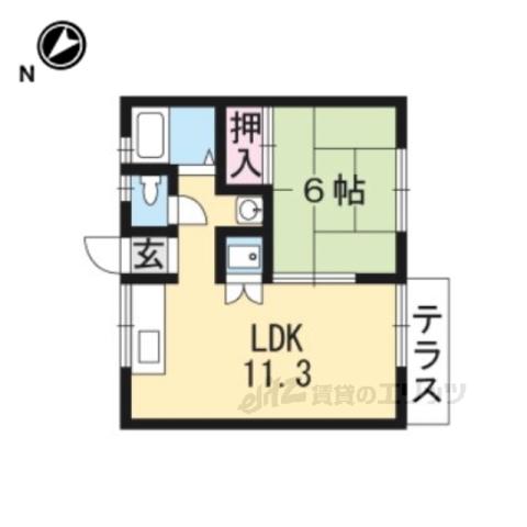 プチメゾン・サト(1LDK/2階)の間取り写真